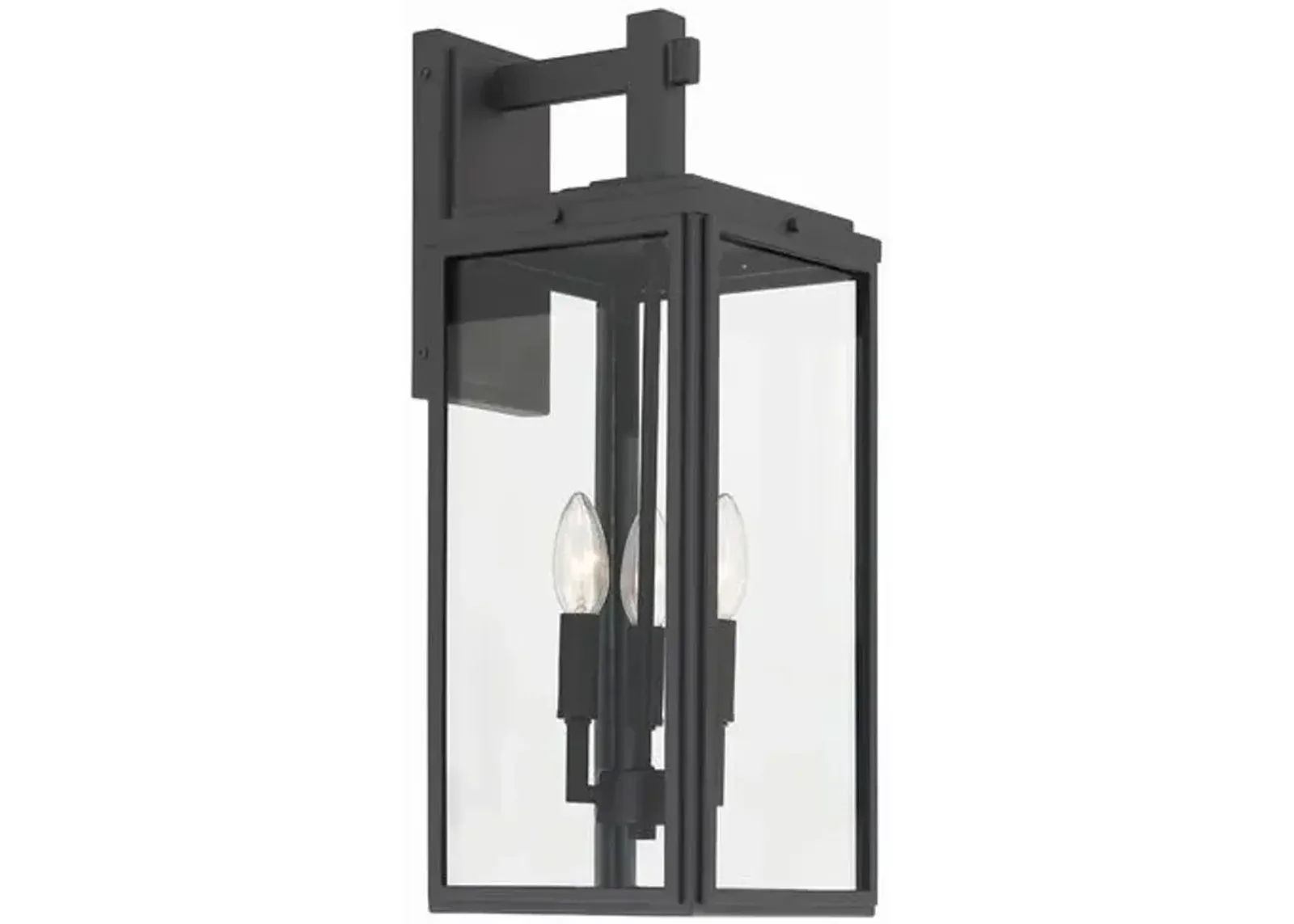 Byron 3 Light Outdoor Sconce - Matte Black - Crystorama