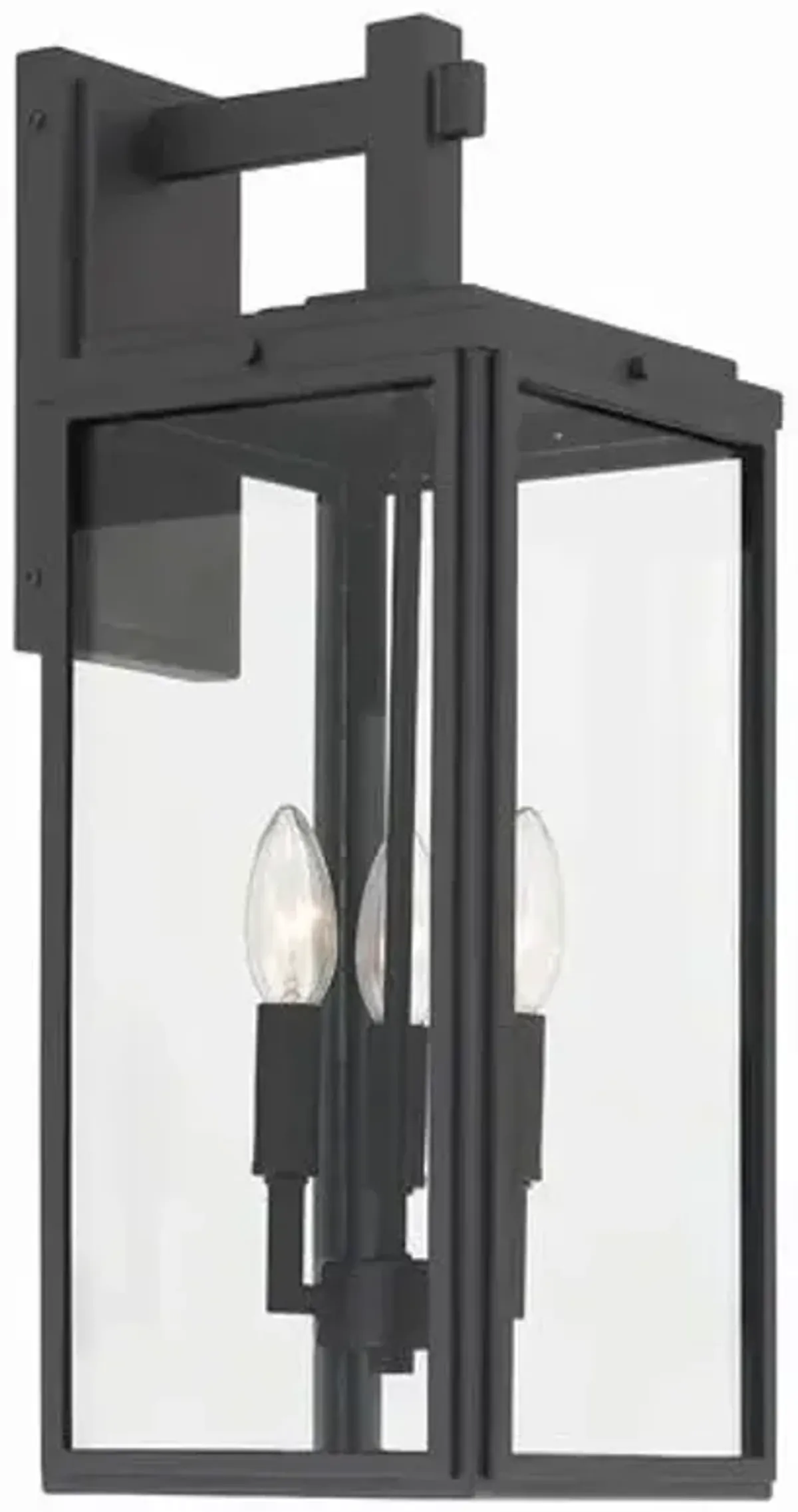 Byron 3 Light Outdoor Sconce - Matte Black - Crystorama