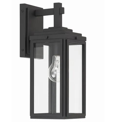 Byron 1 Light Outdoor Sconce - Crystorama - Black