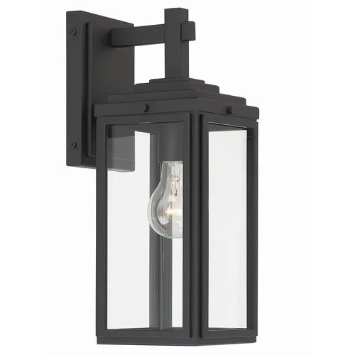 Byron 1 Light Outdoor Sconce - Crystorama - Black