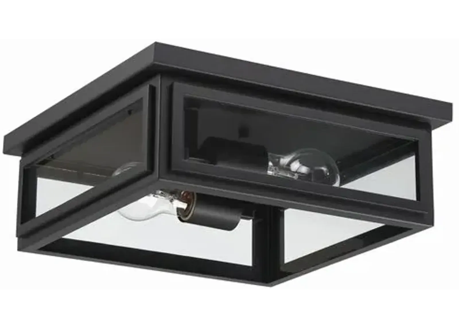 Byron 2 Light Outdoor Flush Mount - Matte Black - Crystorama