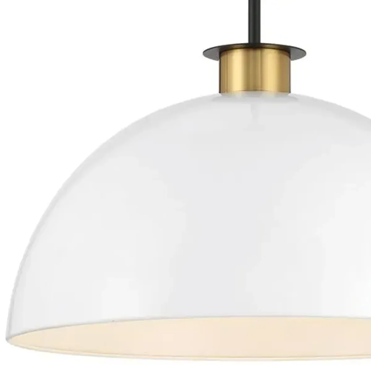 Gigi 1 Light Pendant - White/Black/Aged Brass - Crystorama