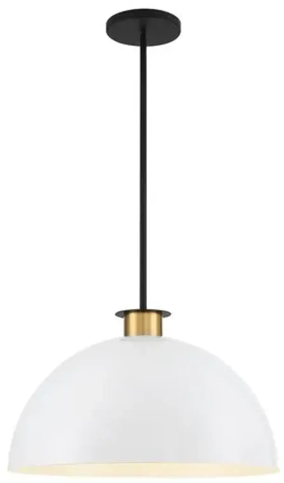 Gigi 1 Light Pendant - White/Black/Aged Brass - Crystorama