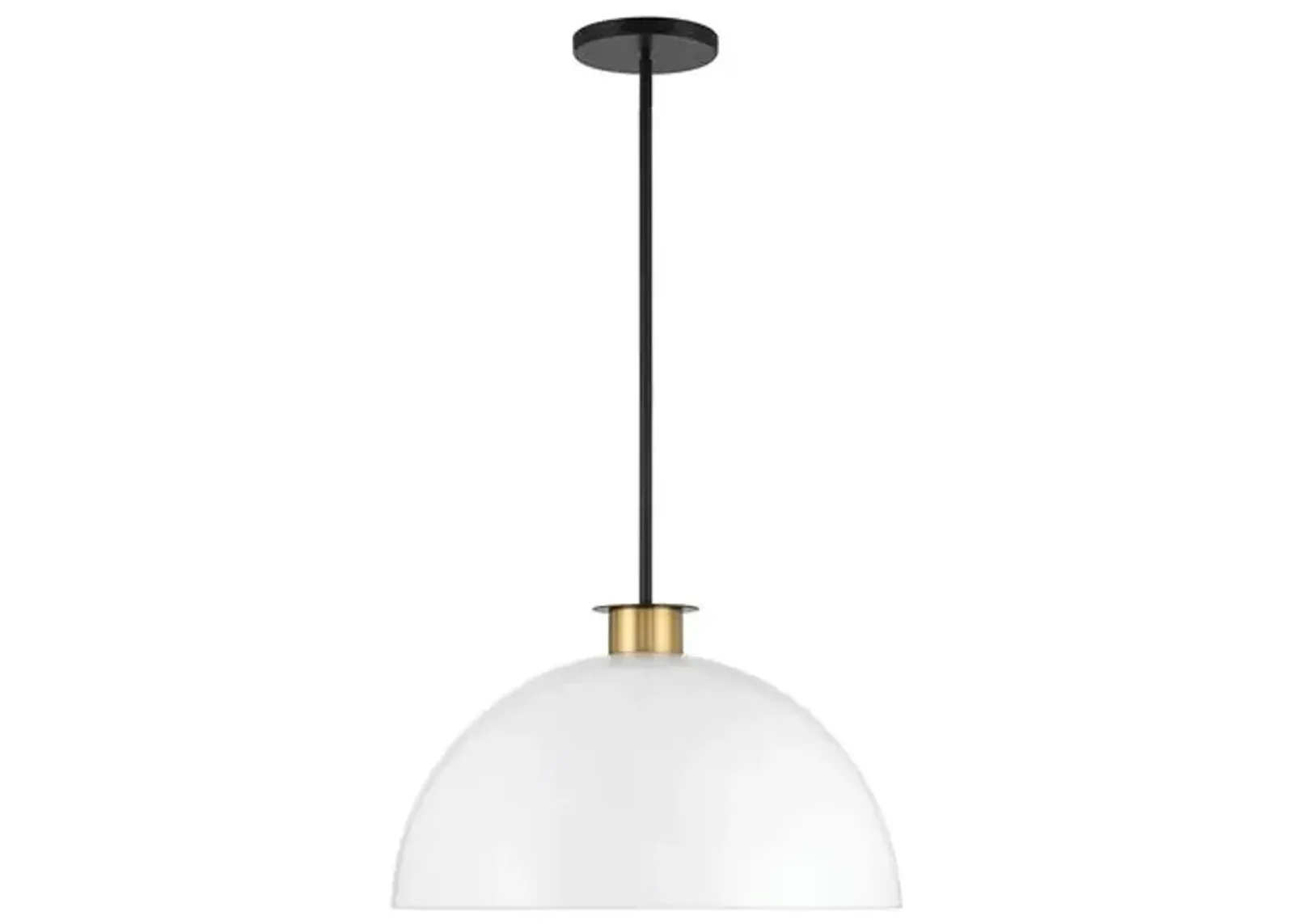 Gigi 1 Light Pendant - White/Black/Aged Brass - Crystorama