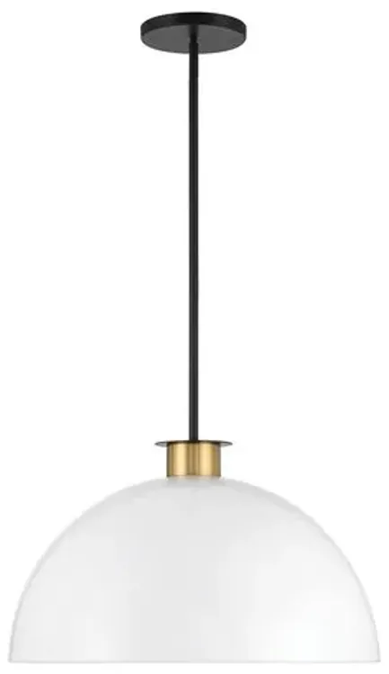 Gigi 1 Light Pendant - White/Black/Aged Brass - Crystorama