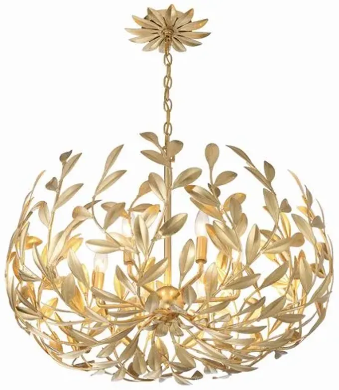 Broche 6 Light Chandelier - Crystorama - Gold