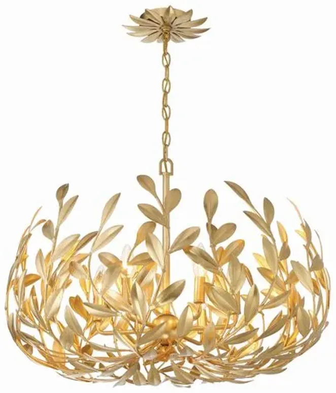 Broche 6 Light Chandelier - Crystorama - Gold