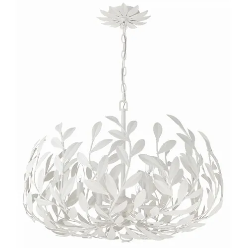 Broche 6 Light Chandelier - Crystorama - White