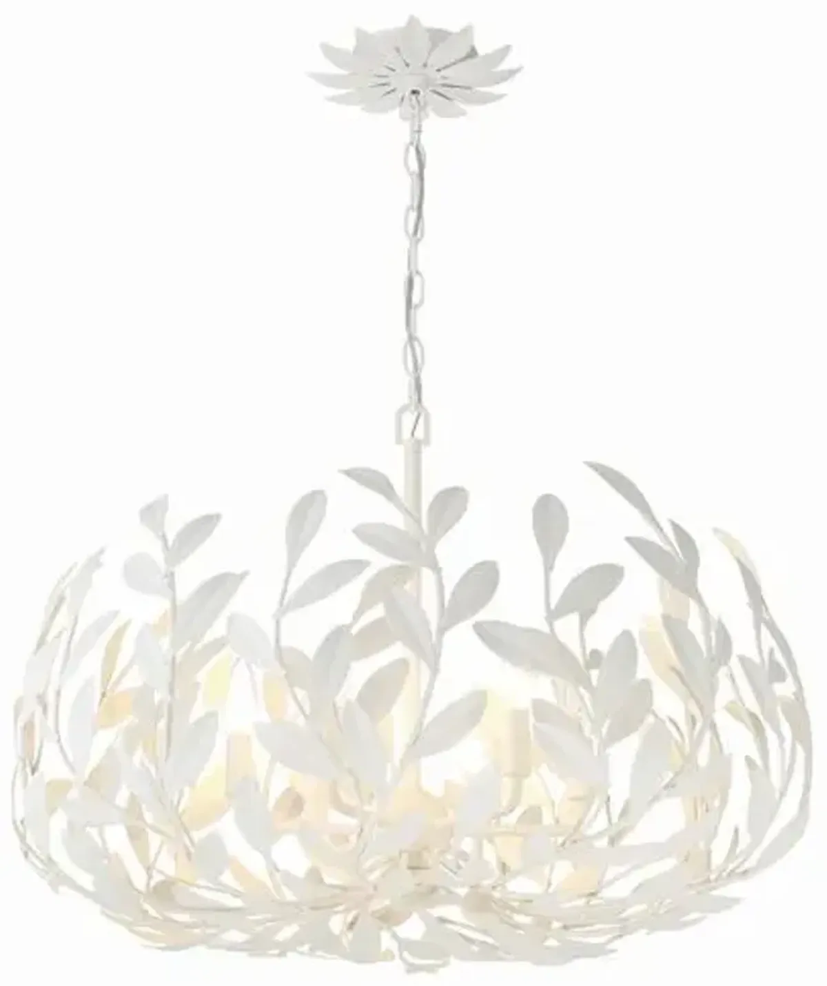 Broche 6 Light Chandelier - Crystorama - White