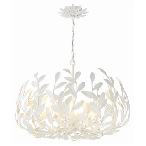 Broche 6 Light Chandelier - Crystorama - White