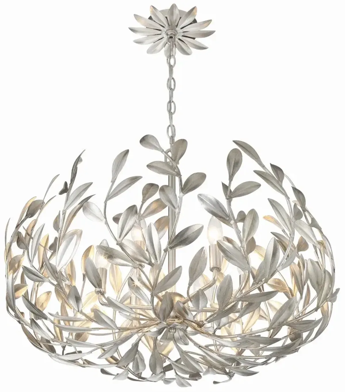 Broche 6 Light Chandelier - Crystorama - Silver