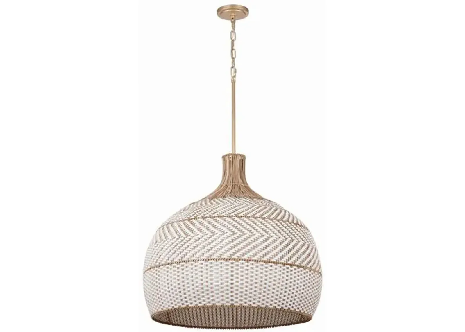 Zanzibar Rattan Chandelier - Natural/Soft Gold - Crystorama - Handcrafted