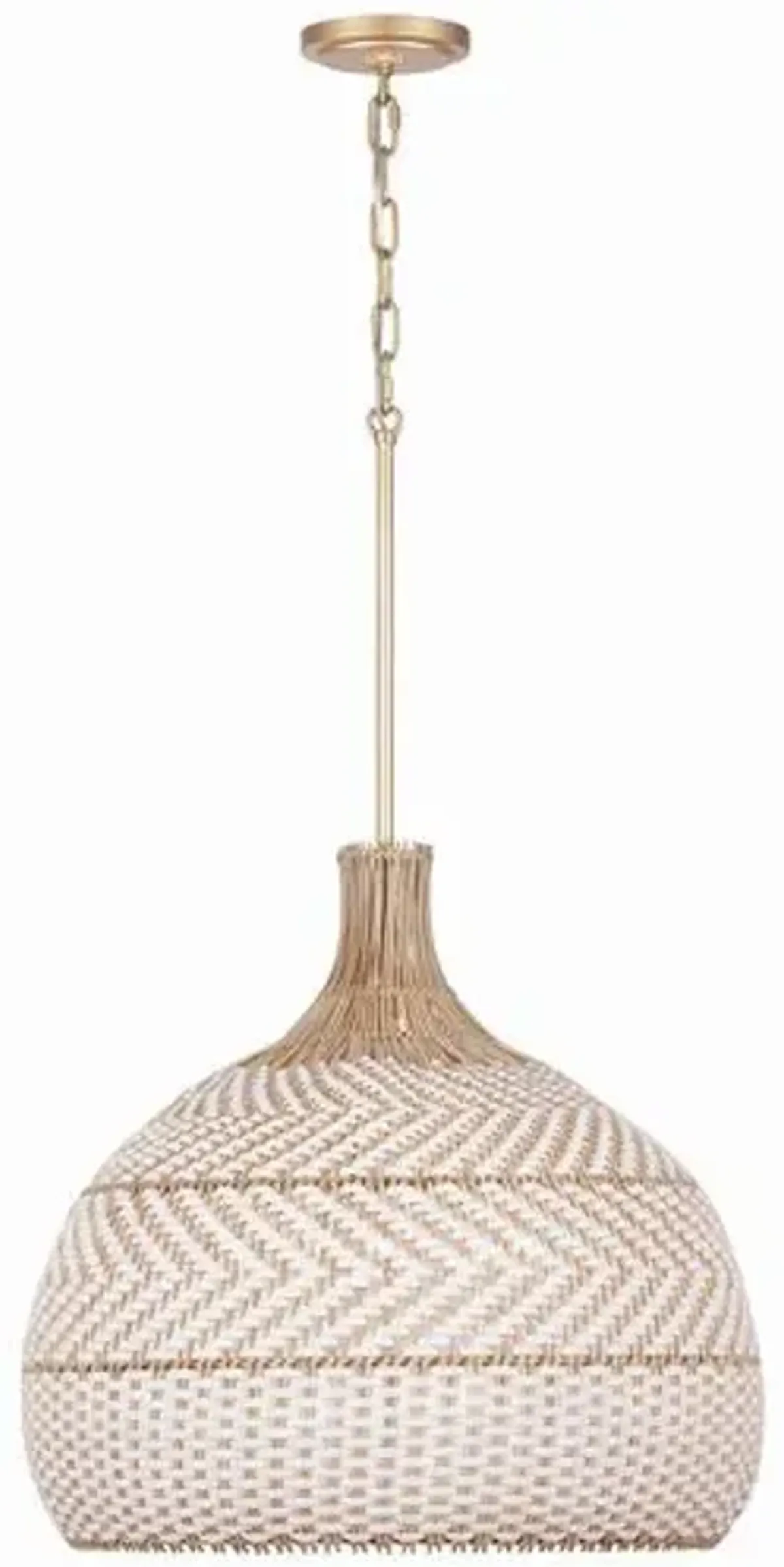 Zanzibar Rattan Chandelier - Natural/Soft Gold - Crystorama - Handcrafted