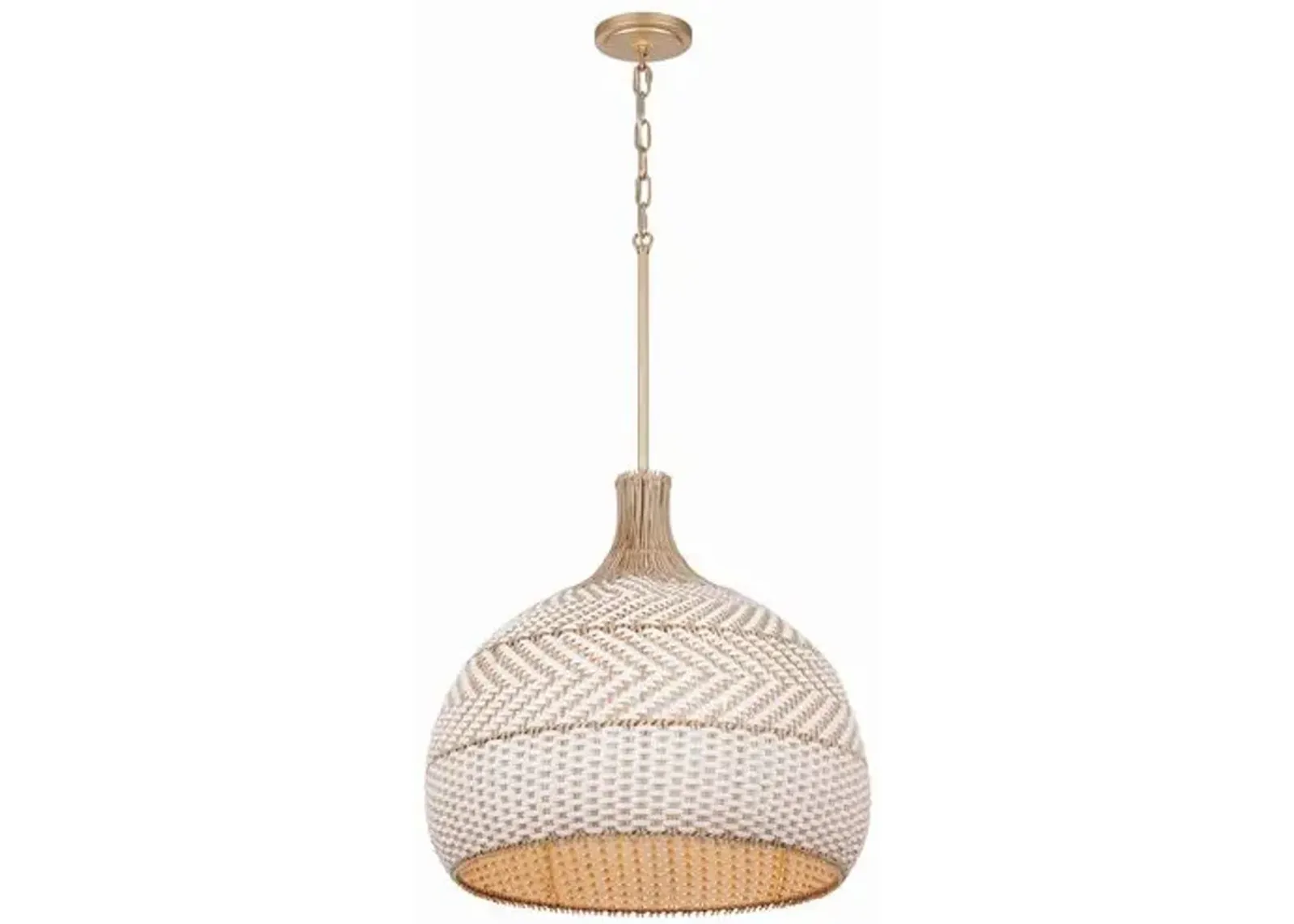 Zanzibar Rattan Chandelier - Natural/Soft Gold - Crystorama - Handcrafted