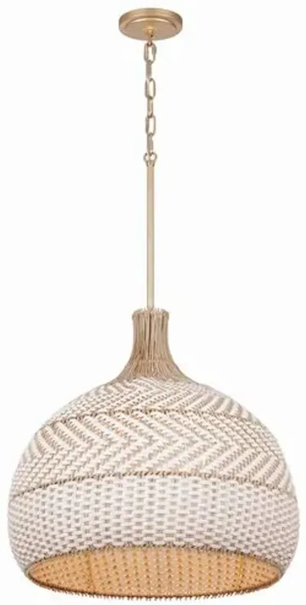 Zanzibar Rattan Chandelier - Natural/Soft Gold - Crystorama - Handcrafted