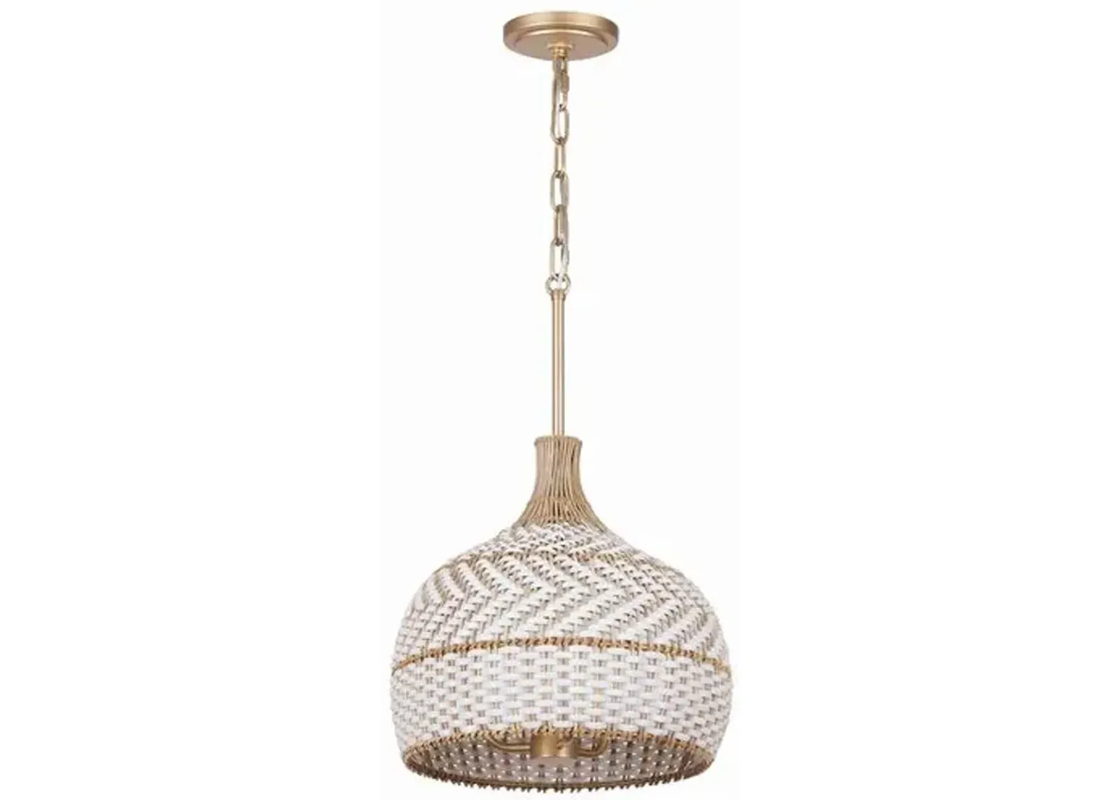 Zanzibar 3 Light Rattan Pendant - Natural/Soft Gold - Crystorama - Handcrafted