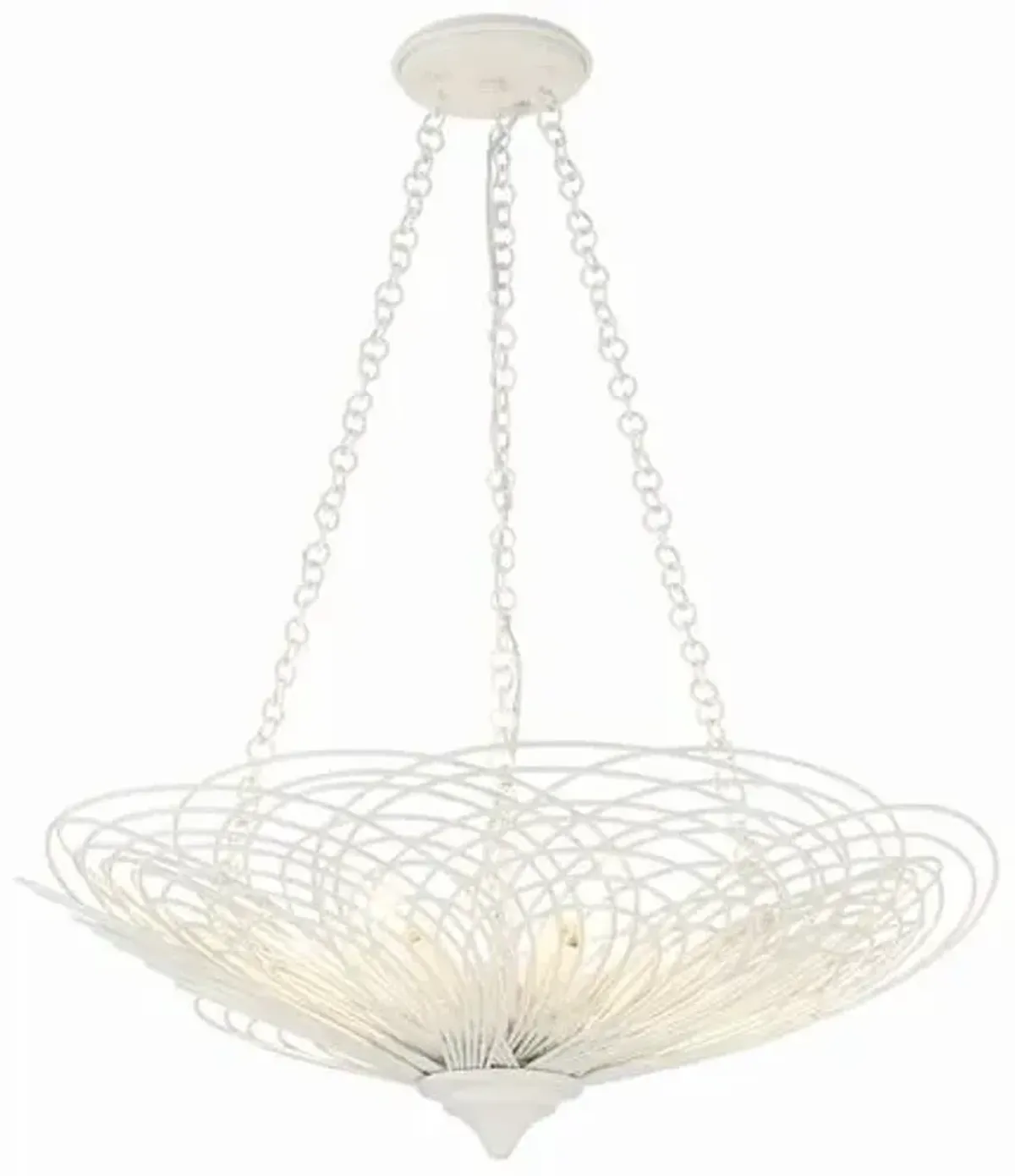 Doral 6 Light Chandelier - Crystorama - White