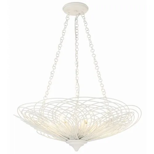 Doral 6 Light Chandelier - Crystorama - White