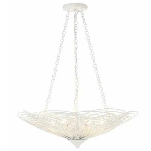 Doral 6 Light Chandelier - Crystorama - White