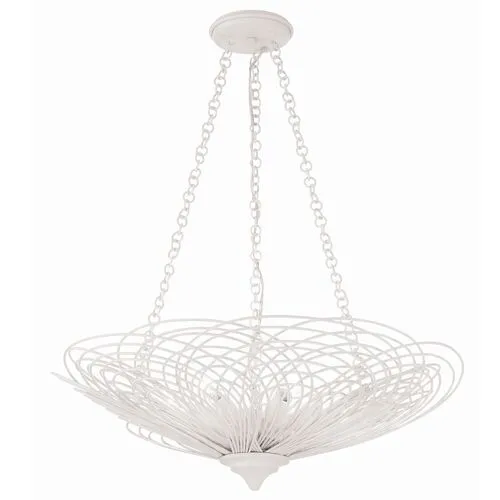 Doral 6 Light Chandelier - Crystorama - White