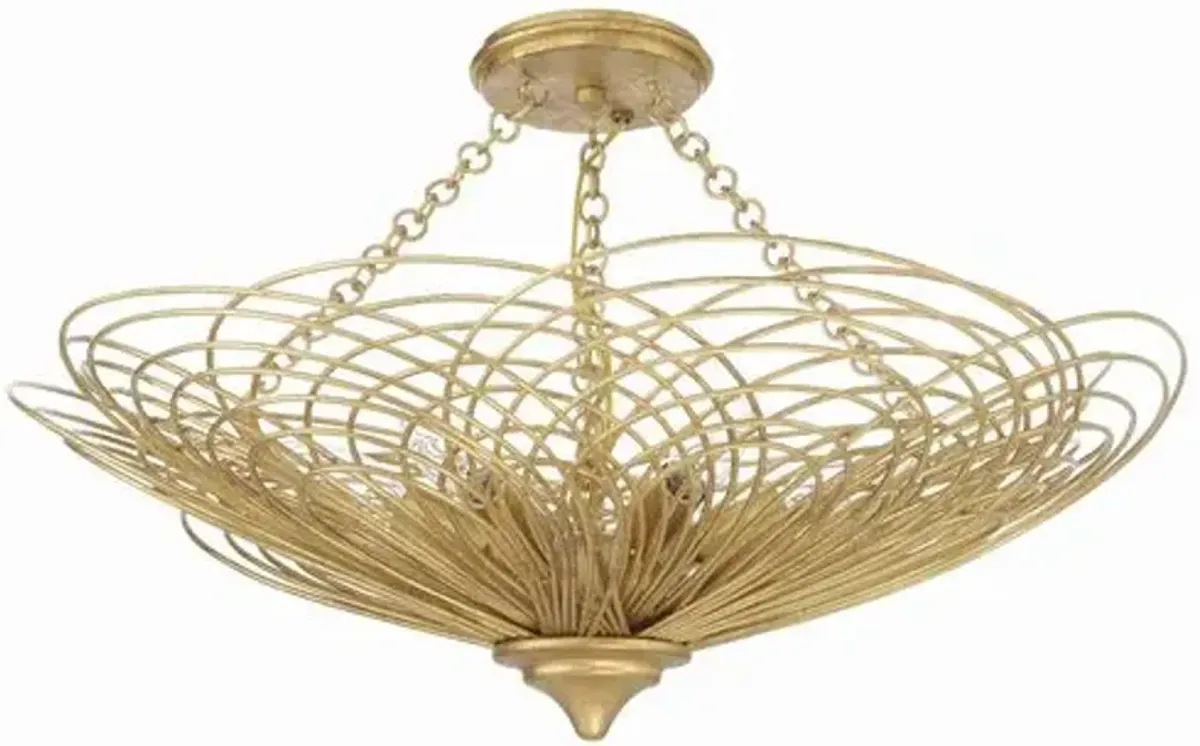 Doral 6 Light Semi Flush Mount - Crystorama - Gold