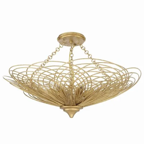 Doral 6 Light Semi Flush Mount - Crystorama - Gold