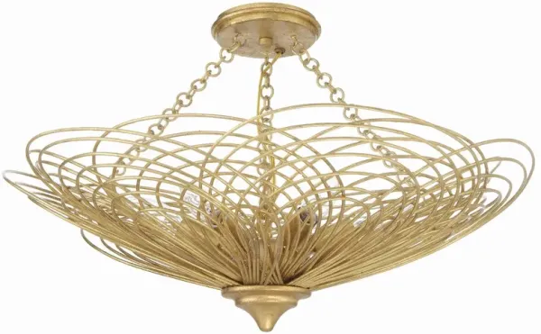 Doral 6 Light Semi Flush Mount - Crystorama - Gold