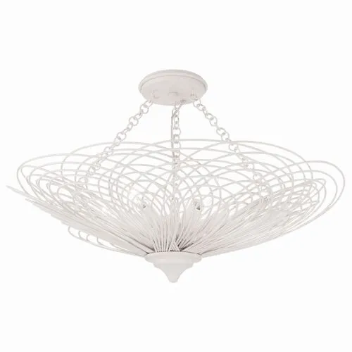 Doral 6 Light Semi Flush Mount - Crystorama - White