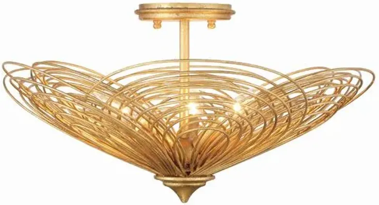 Doral 3 Light Semi Flush Mount - Crystorama - Gold