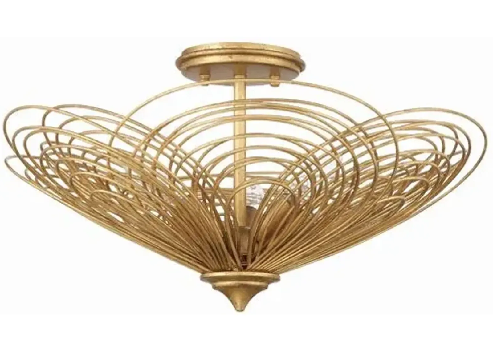 Doral 3 Light Semi Flush Mount - Crystorama - Gold