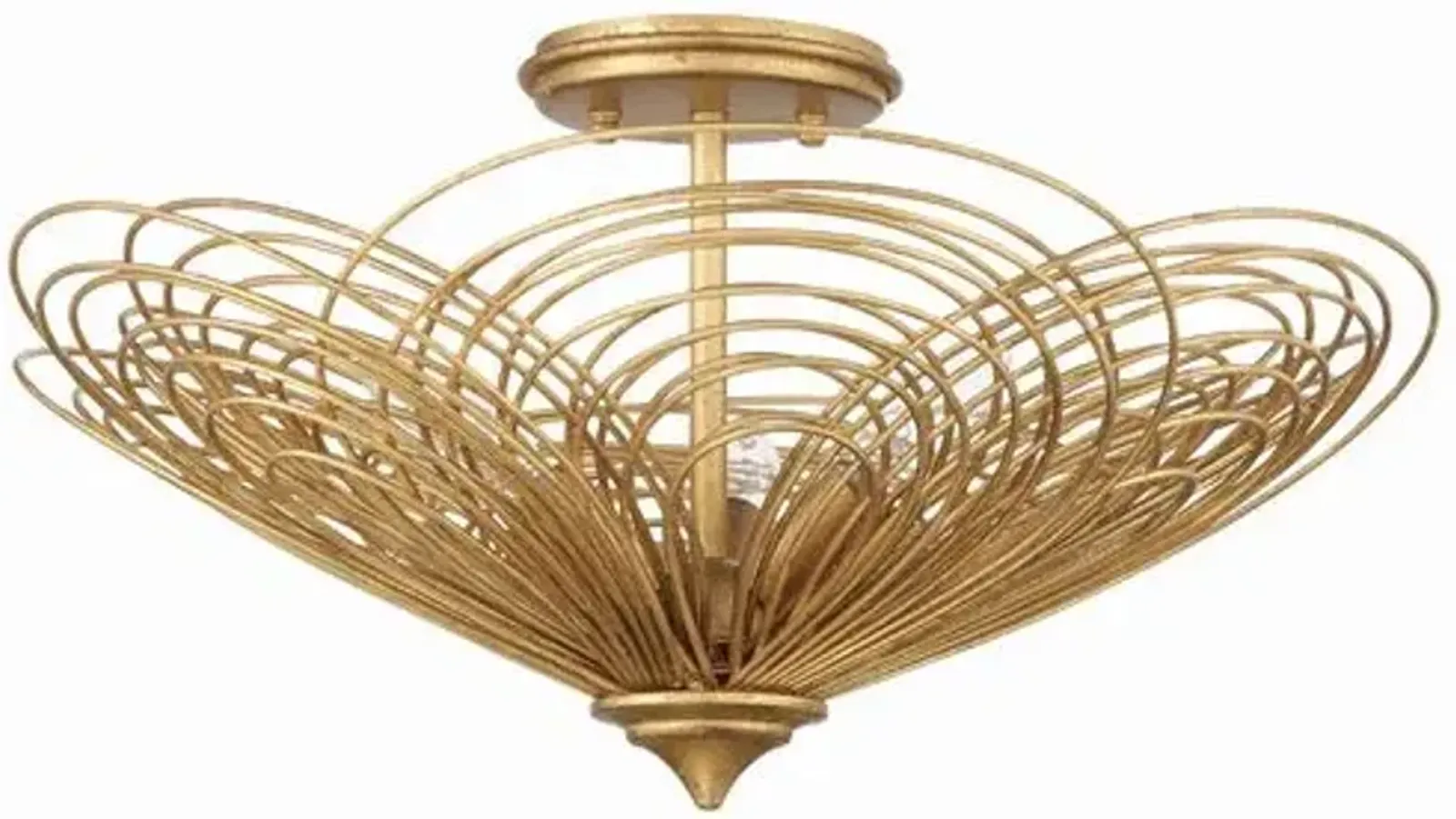 Doral 3 Light Semi Flush Mount - Crystorama - Gold