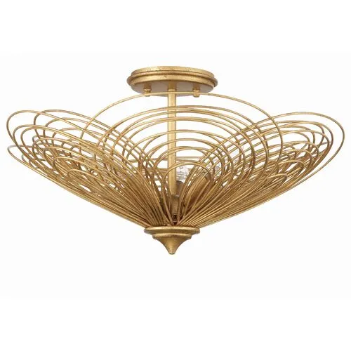 Doral 3 Light Semi Flush Mount - Crystorama - Gold