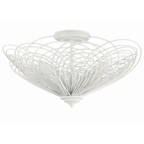 Doral 3 Light Semi Flush Mount - Crystorama - White