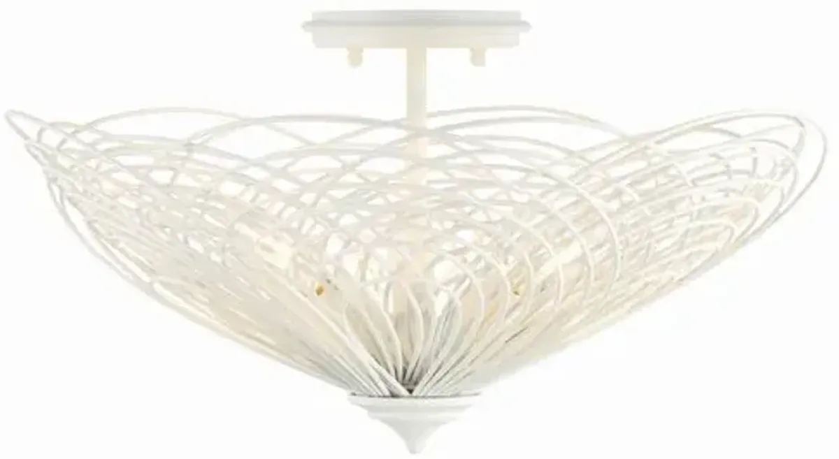 Doral 3 Light Semi Flush Mount - Crystorama - White