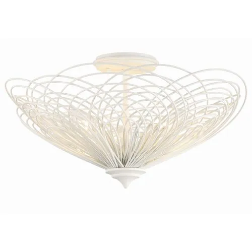 Doral 3 Light Semi Flush Mount - Crystorama - White