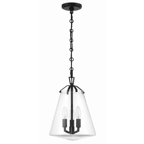 Voss 3 Light Mini Chandelier - Crystorama - Black