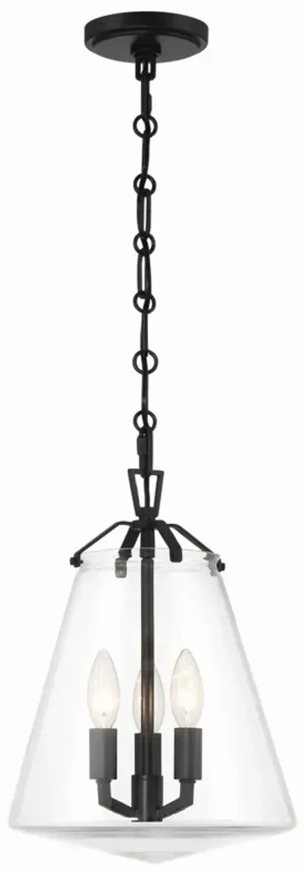 Voss 3 Light Mini Chandelier - Crystorama - Black