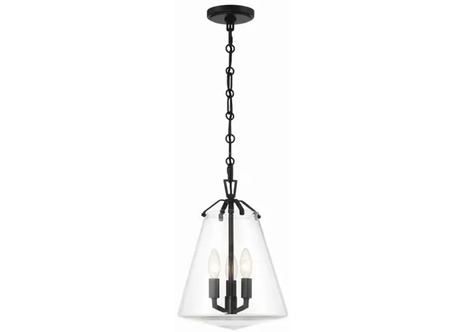 Voss 3 Light Mini Chandelier - Crystorama - Black