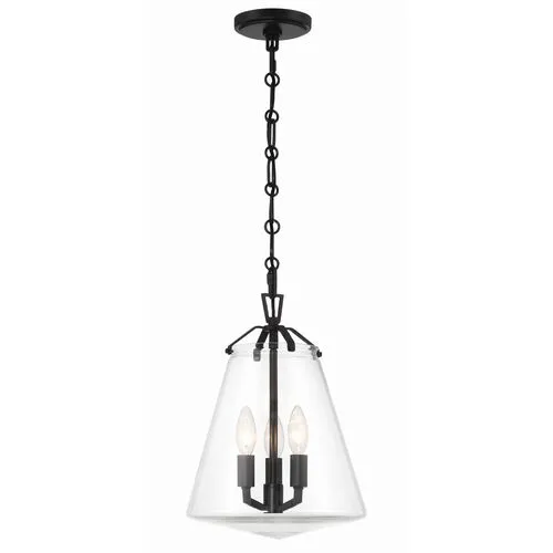 Voss 3 Light Mini Chandelier - Crystorama - Black