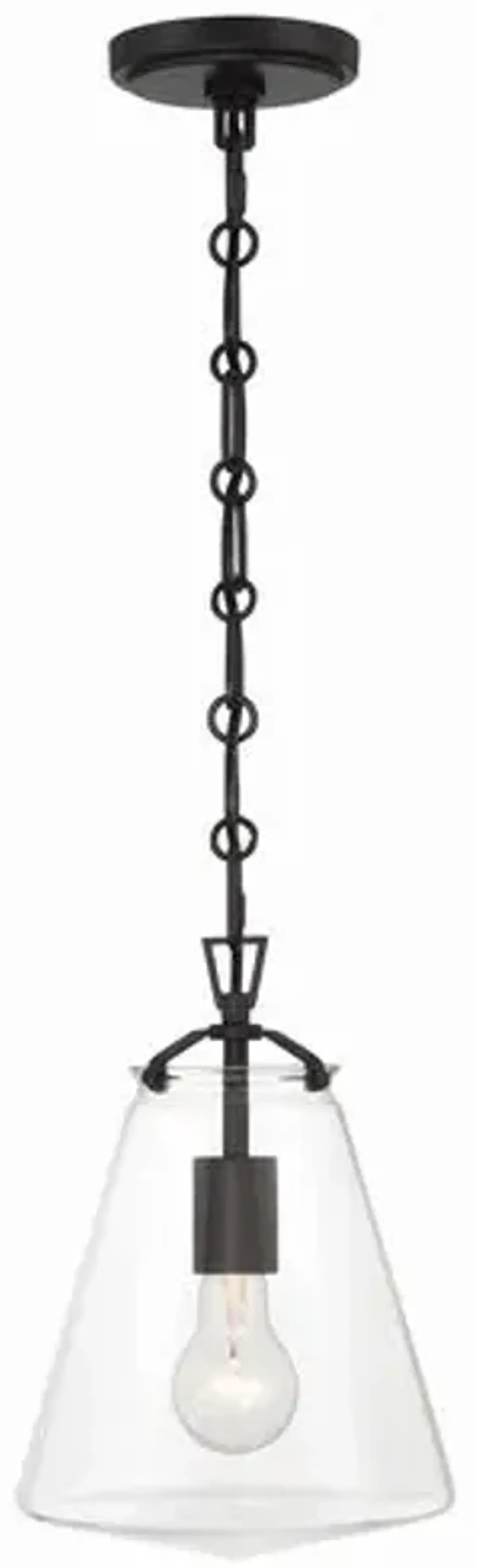 Voss 1 Light Mini Pendant - Crystorama - Black