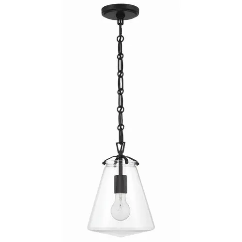 Voss 1 Light Mini Pendant - Crystorama - Black