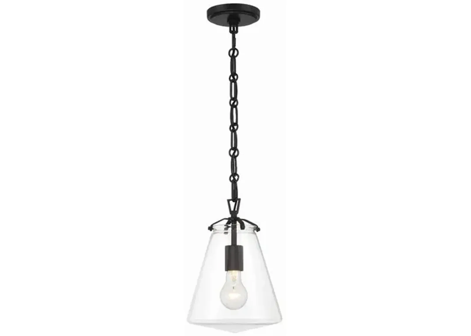 Voss 1 Light Mini Pendant - Crystorama - Black