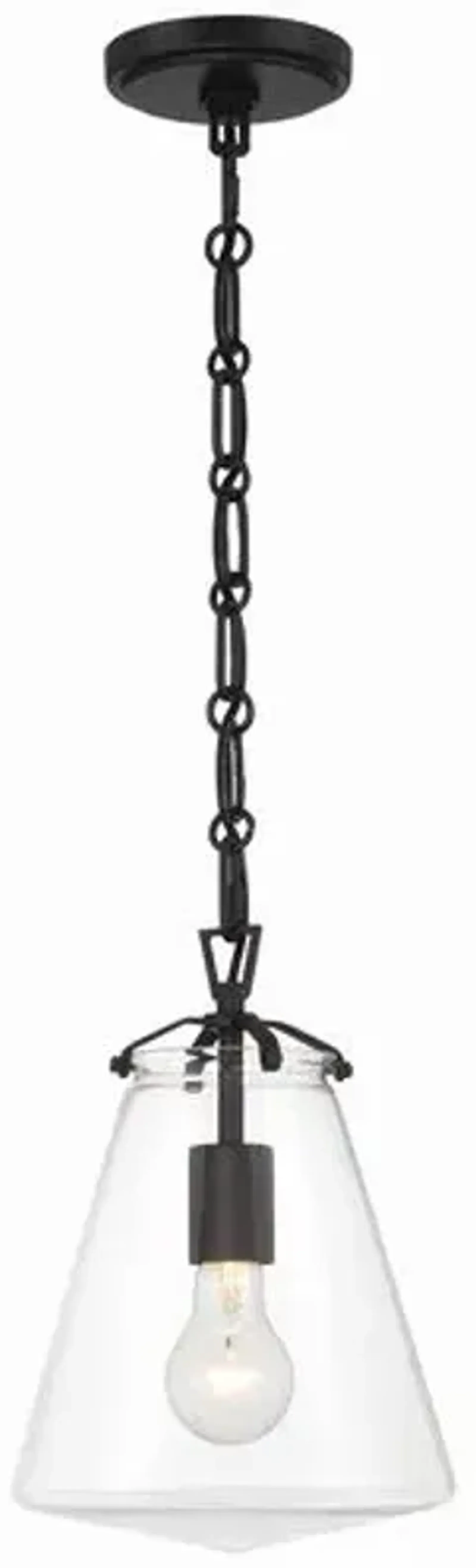 Voss 1 Light Mini Pendant - Crystorama - Black