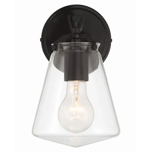 Voss 1 Light Wall Sconce - Crystorama - Black