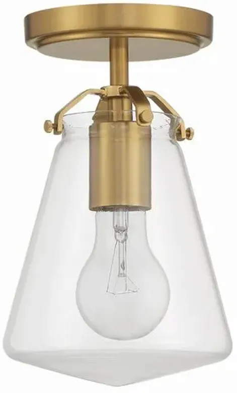 Voss 1 Light Semi Flush Mount - Crystorama - Gold