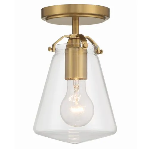 Voss 1 Light Semi Flush Mount - Crystorama - Gold