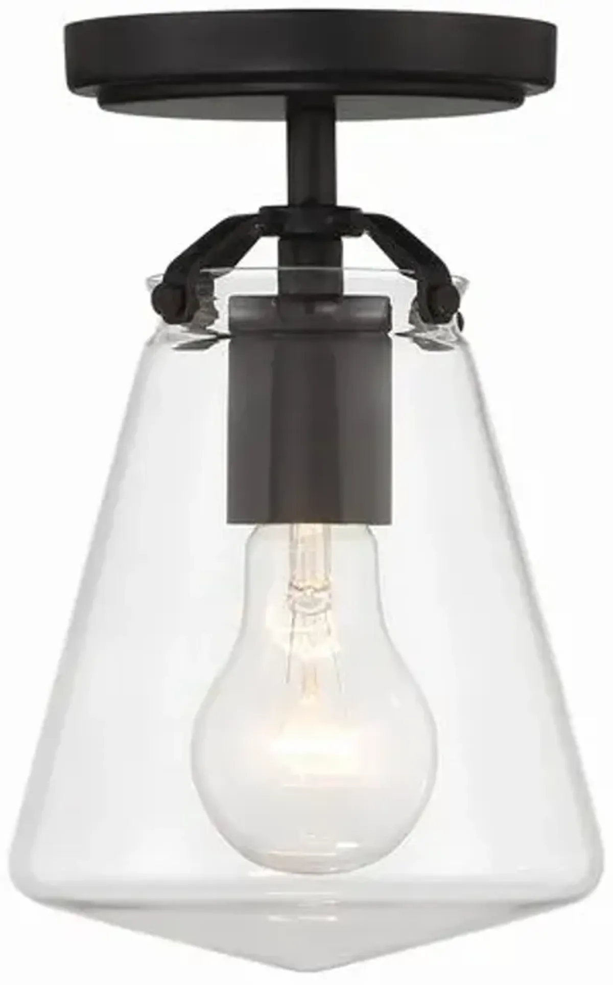 Voss 1 Light Semi Flush Mount - Crystorama - Black