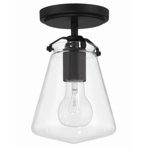 Voss 1 Light Semi Flush Mount - Crystorama - Black