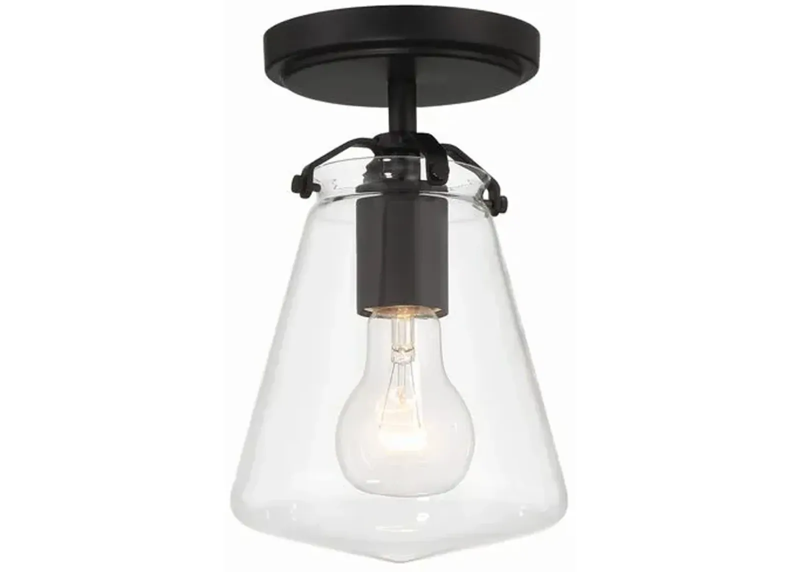 Voss 1 Light Semi Flush Mount - Crystorama - Black