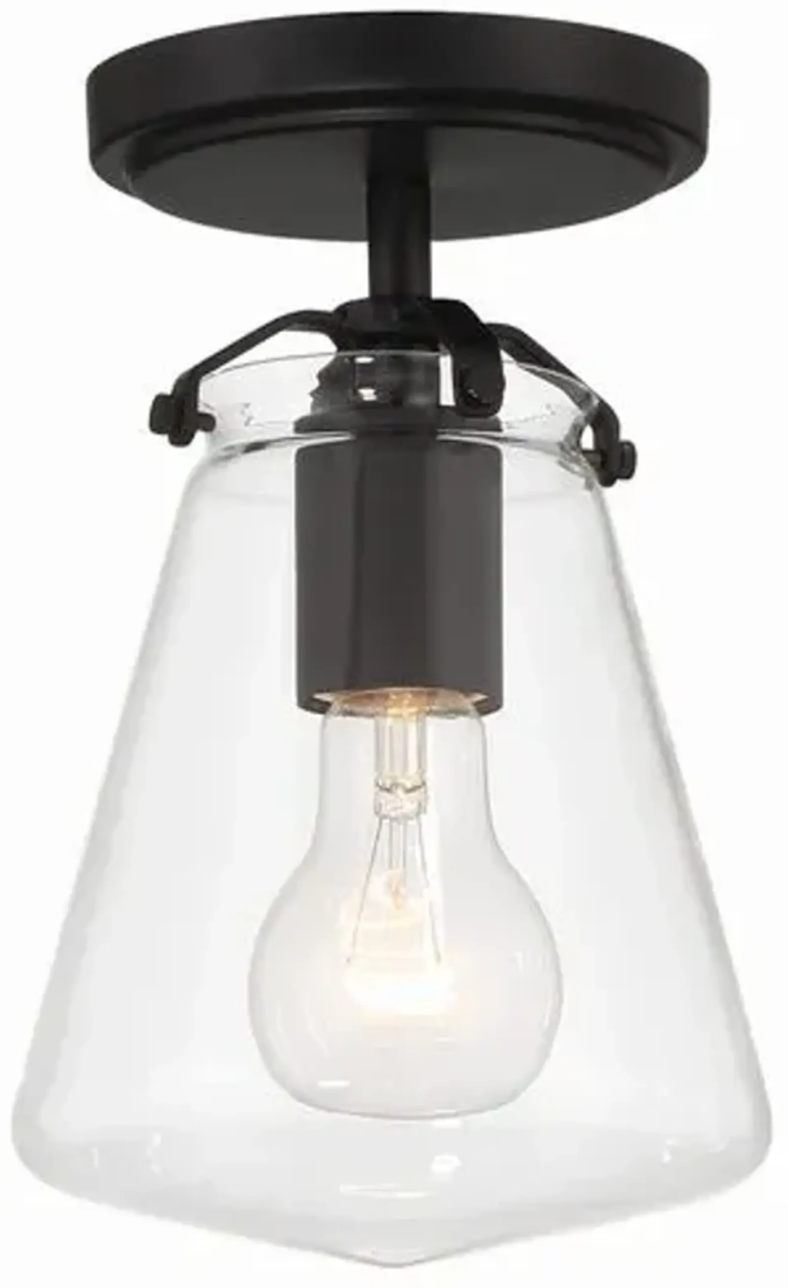 Voss 1 Light Semi Flush Mount - Crystorama - Black